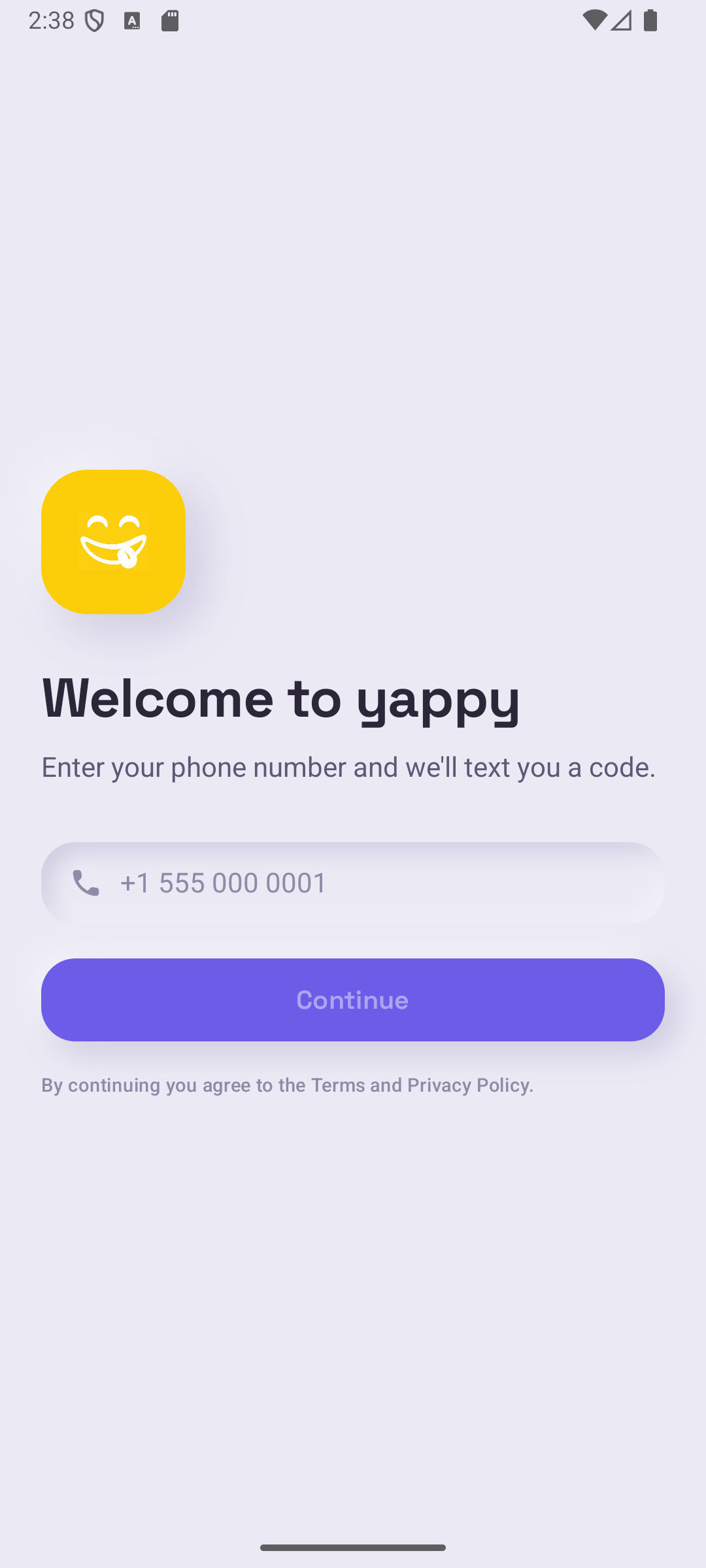 Signing in with a phone number